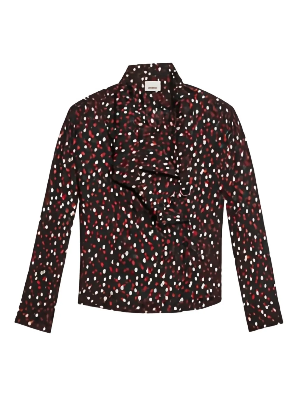 Isabel Marant Emany Ruffled Polka-dot Top In Brown