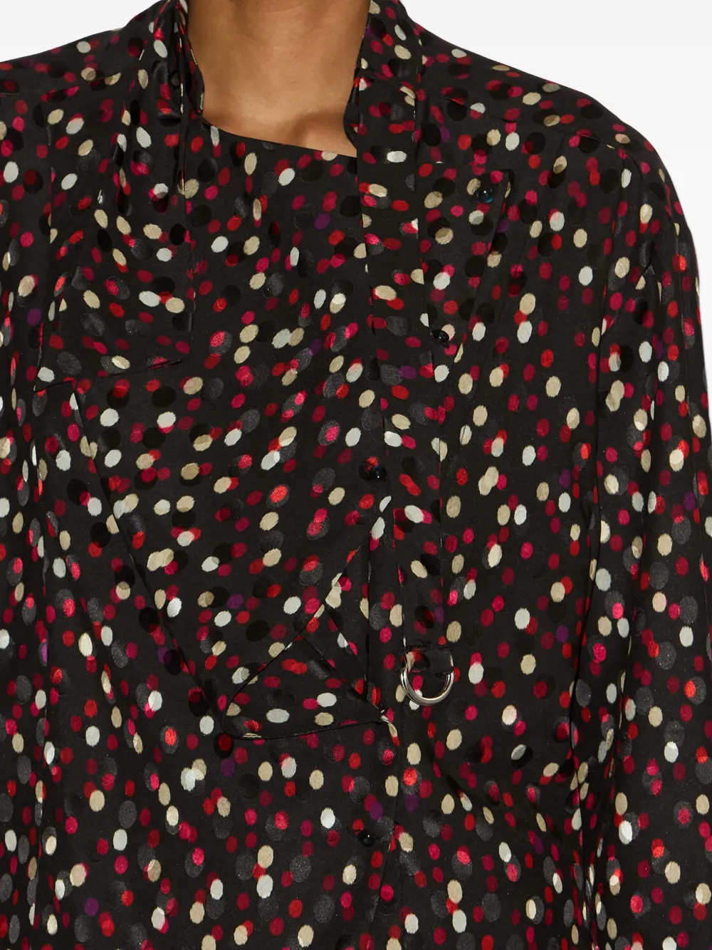 ISABEL MARANT Emany top met stippen en ruches Zwart