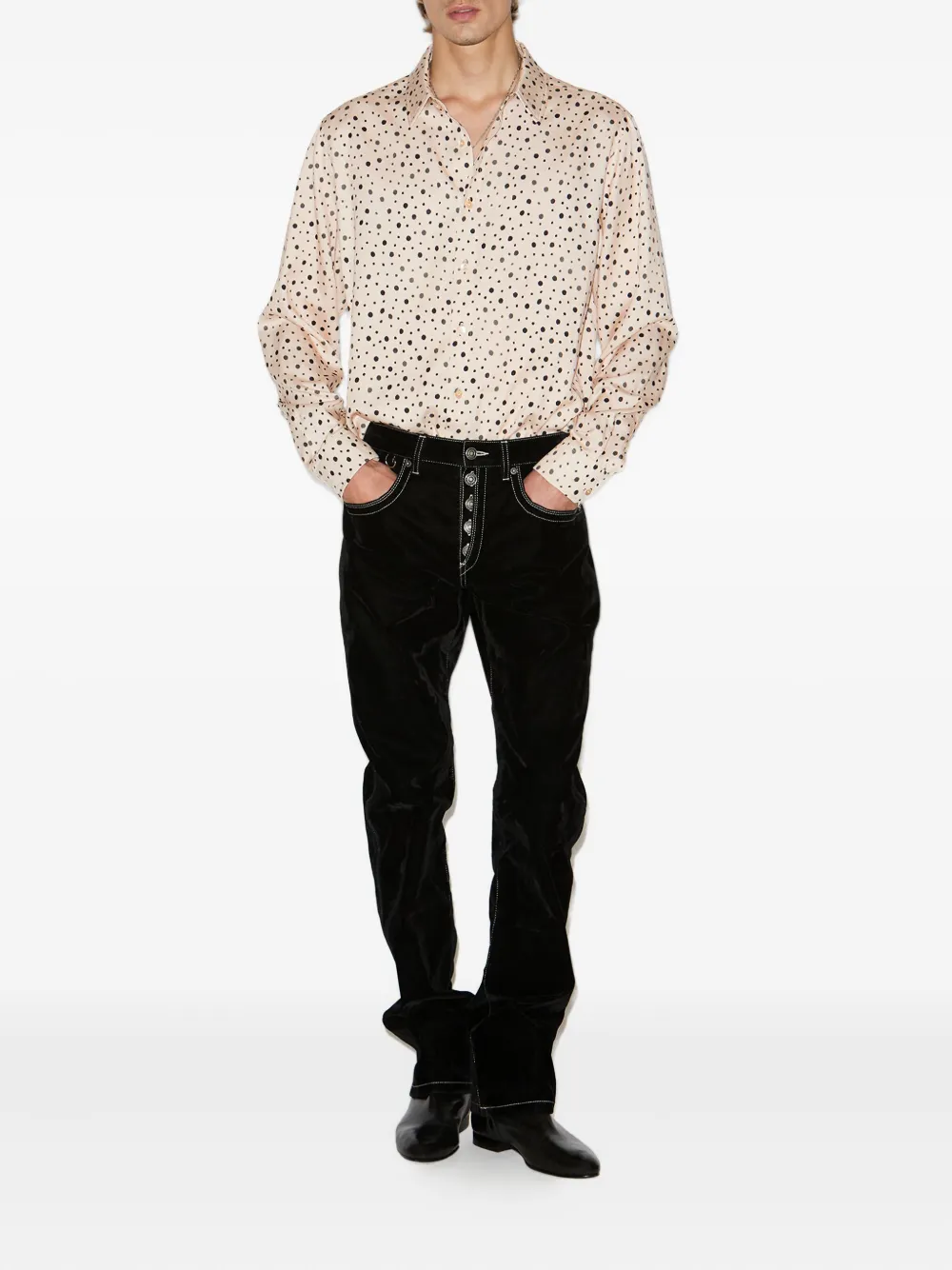 MARANT Overhemd met stippen - Beige