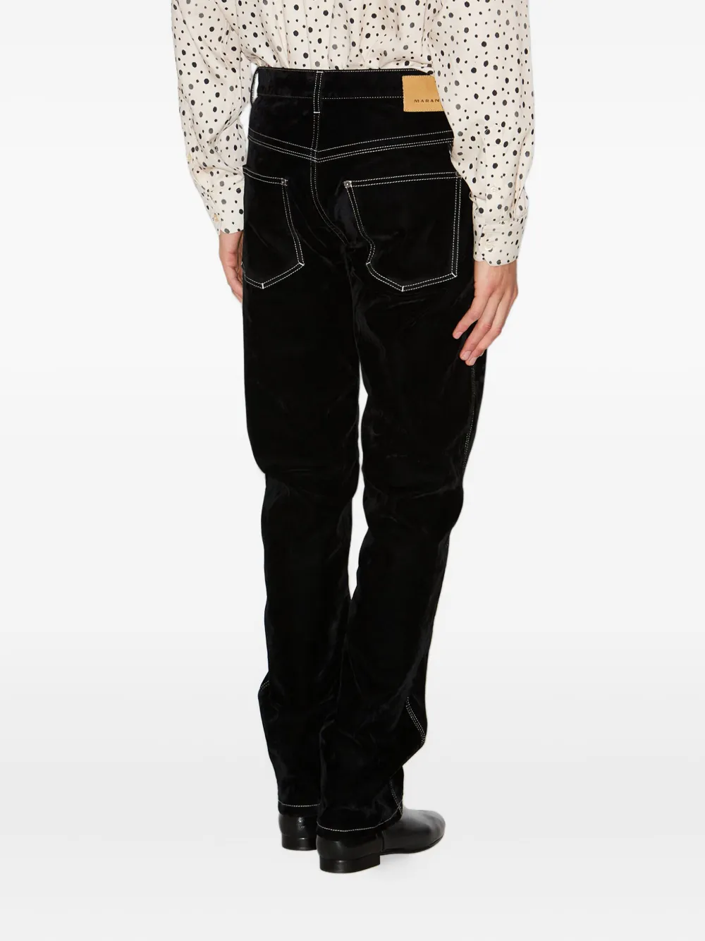 Isabel Marant Jeffrey Button-fly Velvet Trousers In Black
