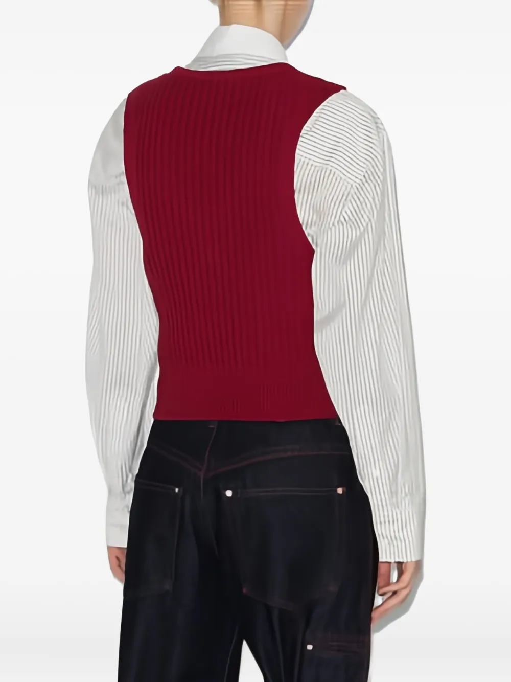 Isabel Marant Devima Ribbed Zip-front Top In Red