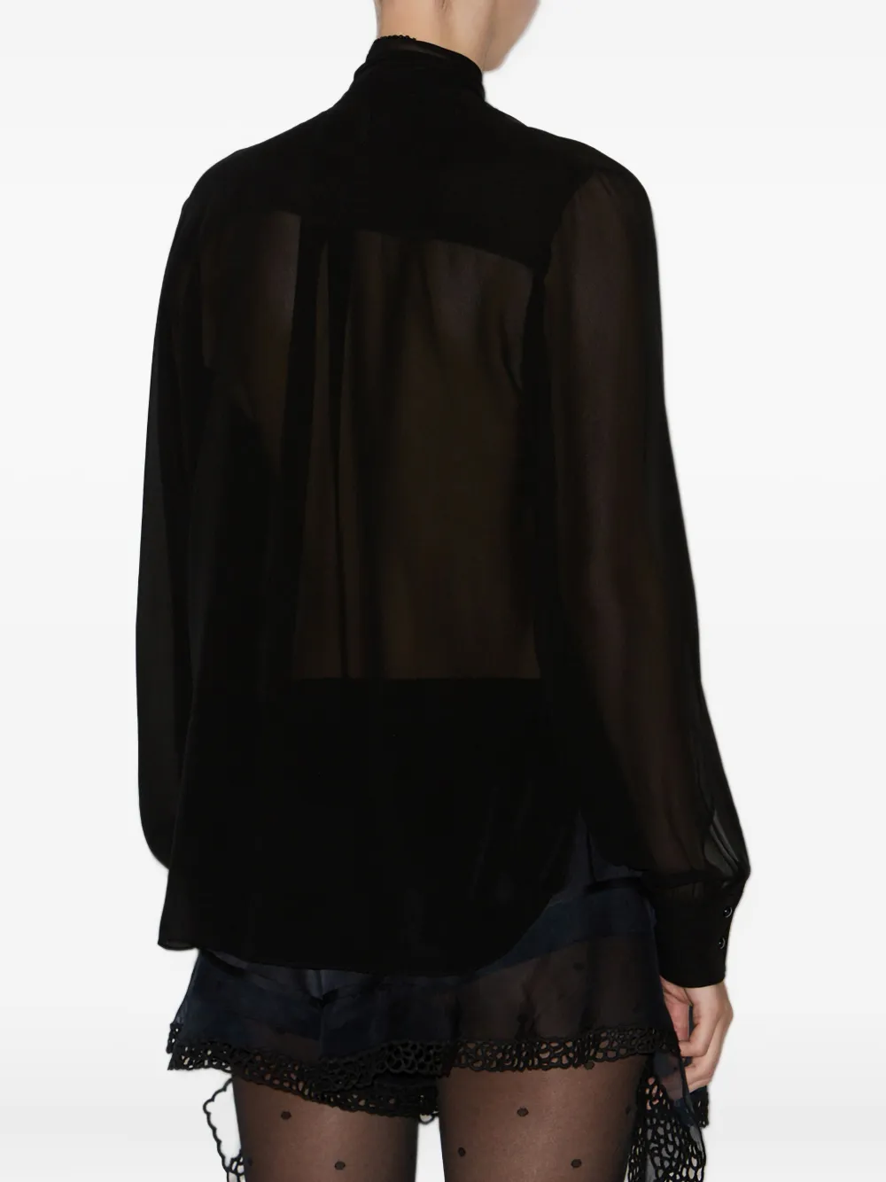 Isabel Marant Elaura Bead-embellished Semi-sheer Silk-georgette Blouse In Black