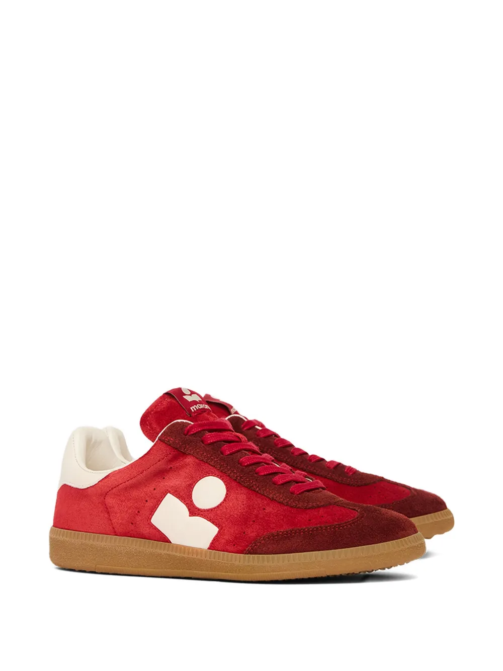 ISABEL MARANT suede panelled sneakers Red