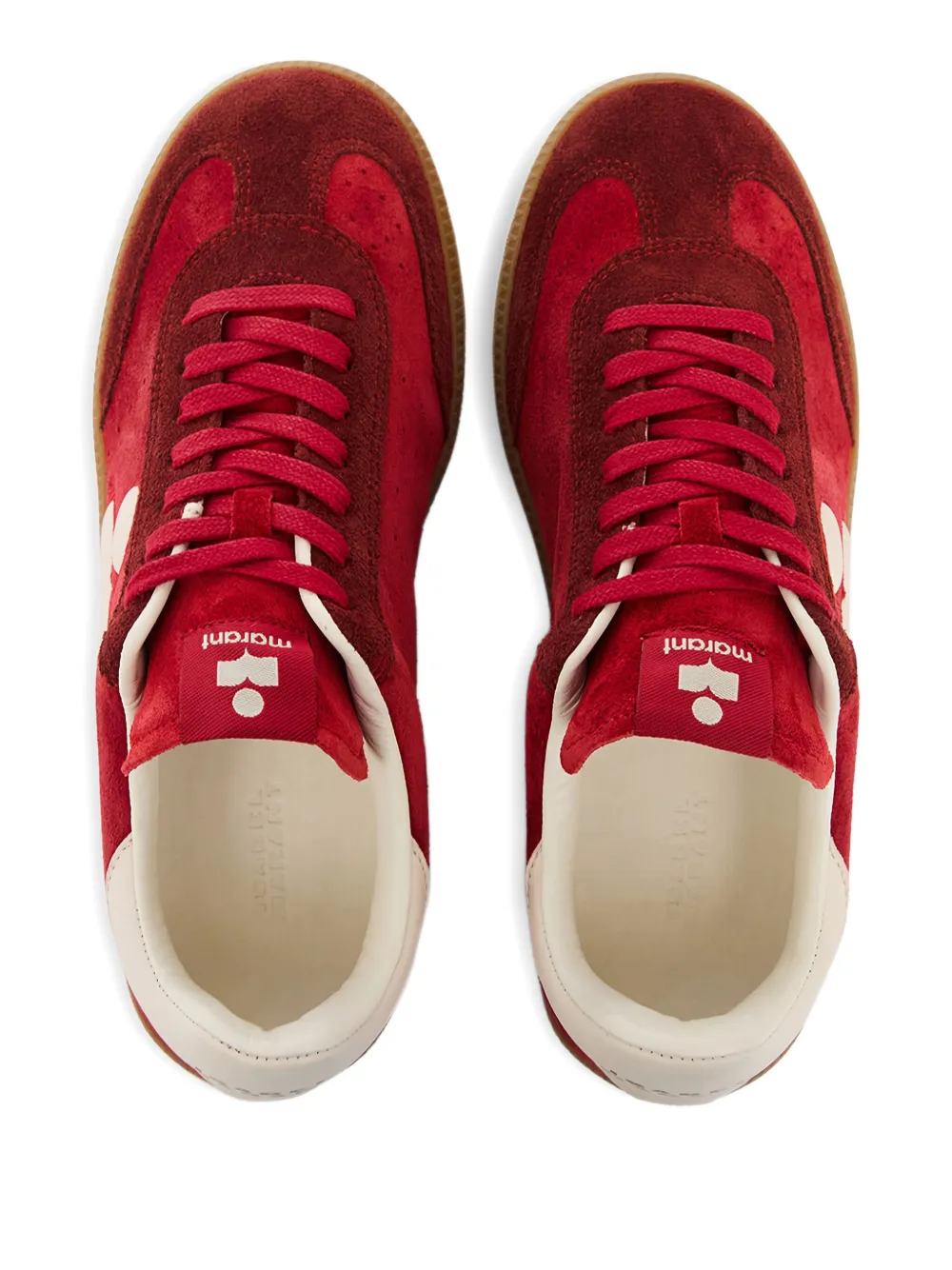 ISABEL MARANT suede panelled sneakers Red