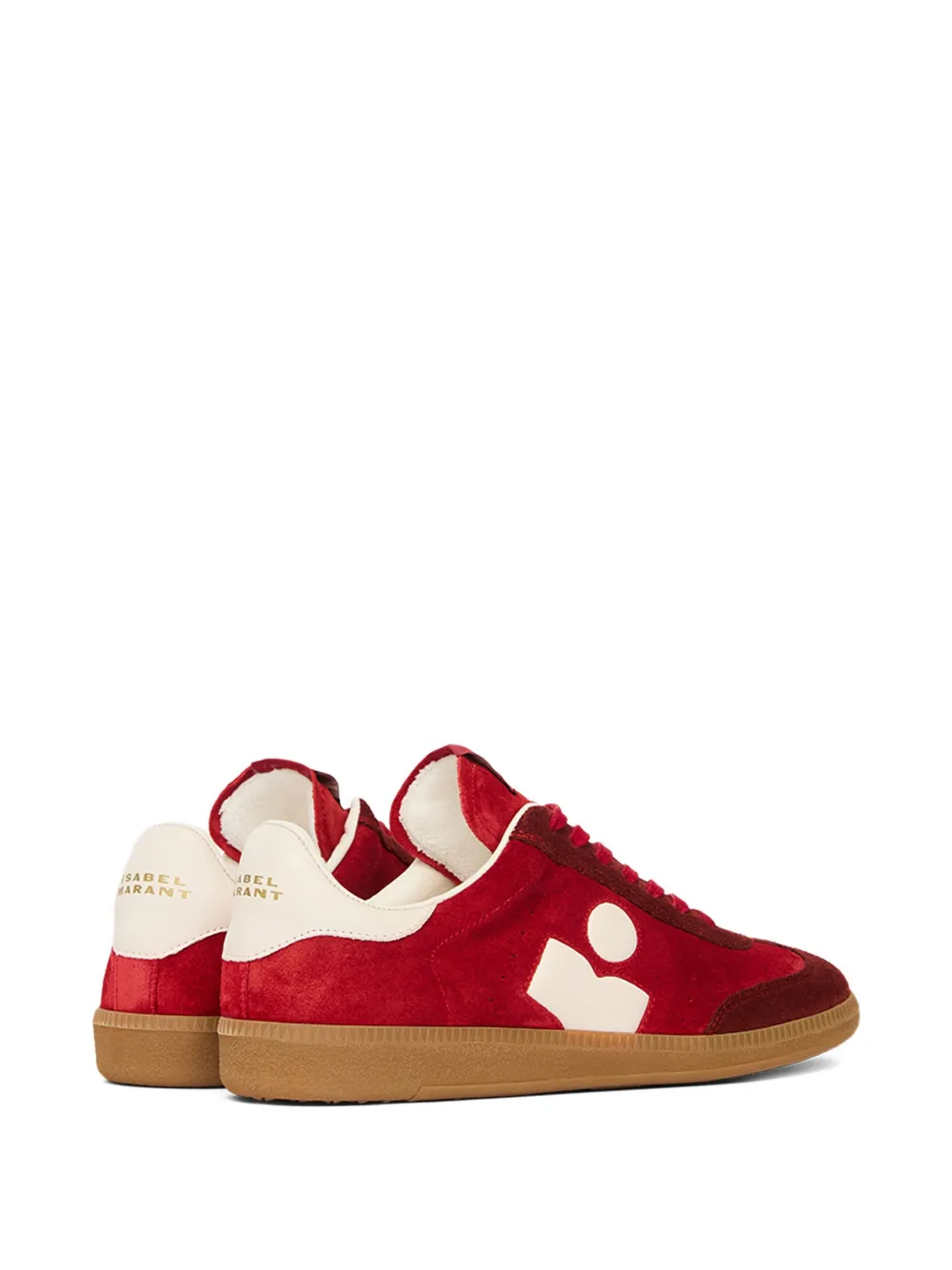 ISABEL MARANT suede panelled sneakers Red