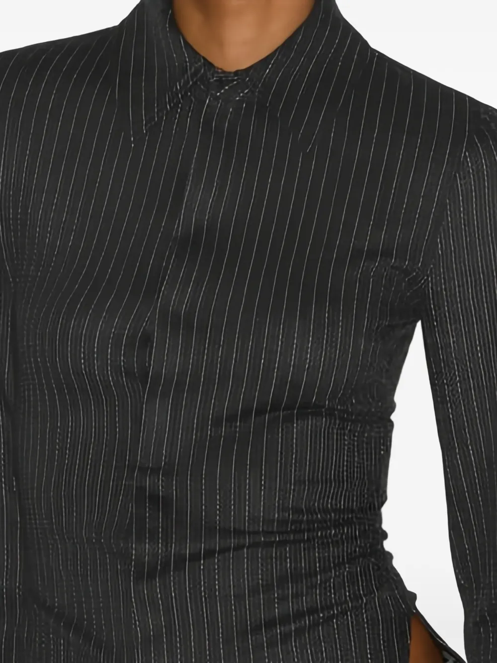 Isabel Marant Romea Pinstripe Shirt In Gray