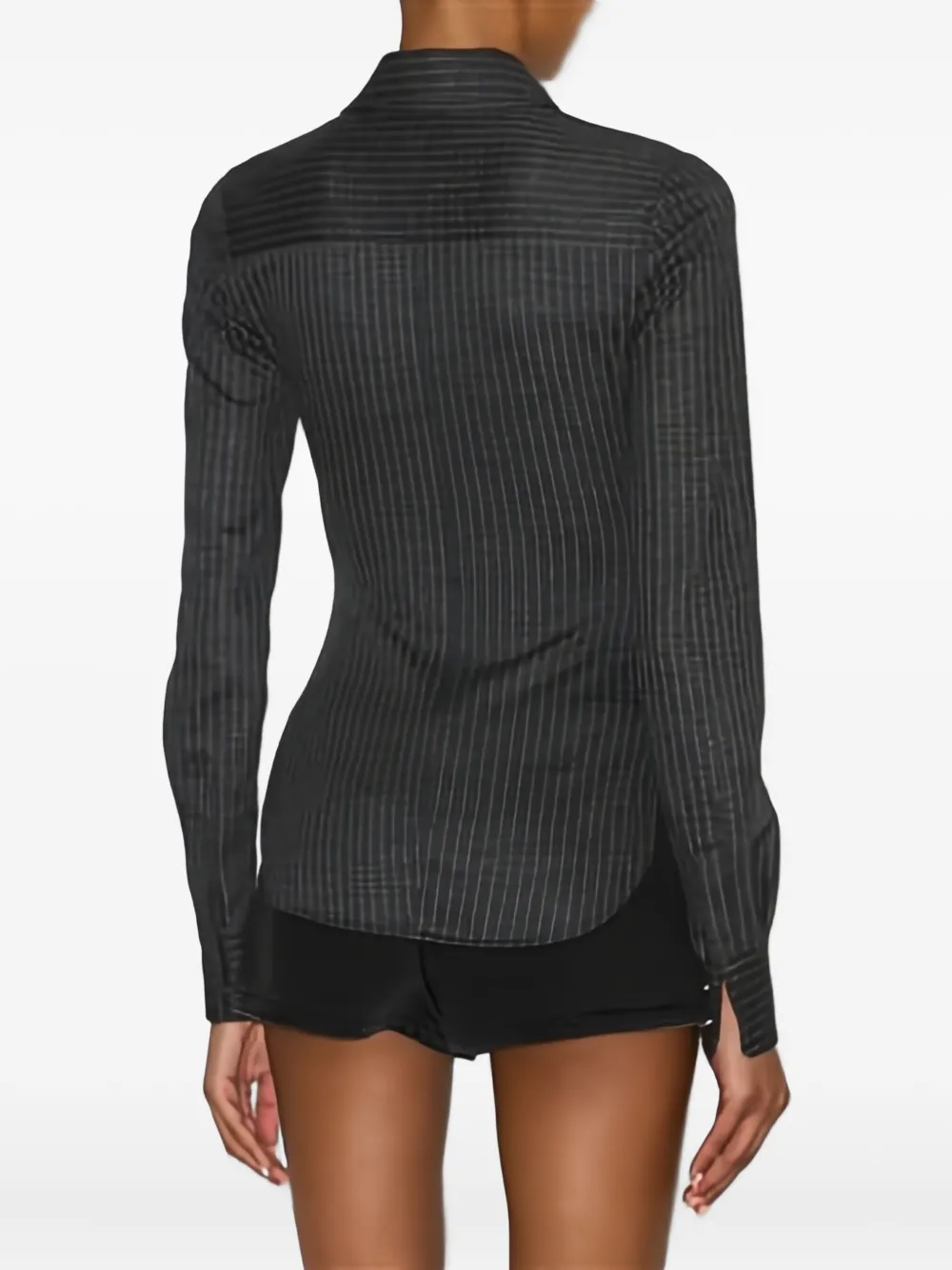 Isabel Marant Romea Pinstripe Shirt In Gray