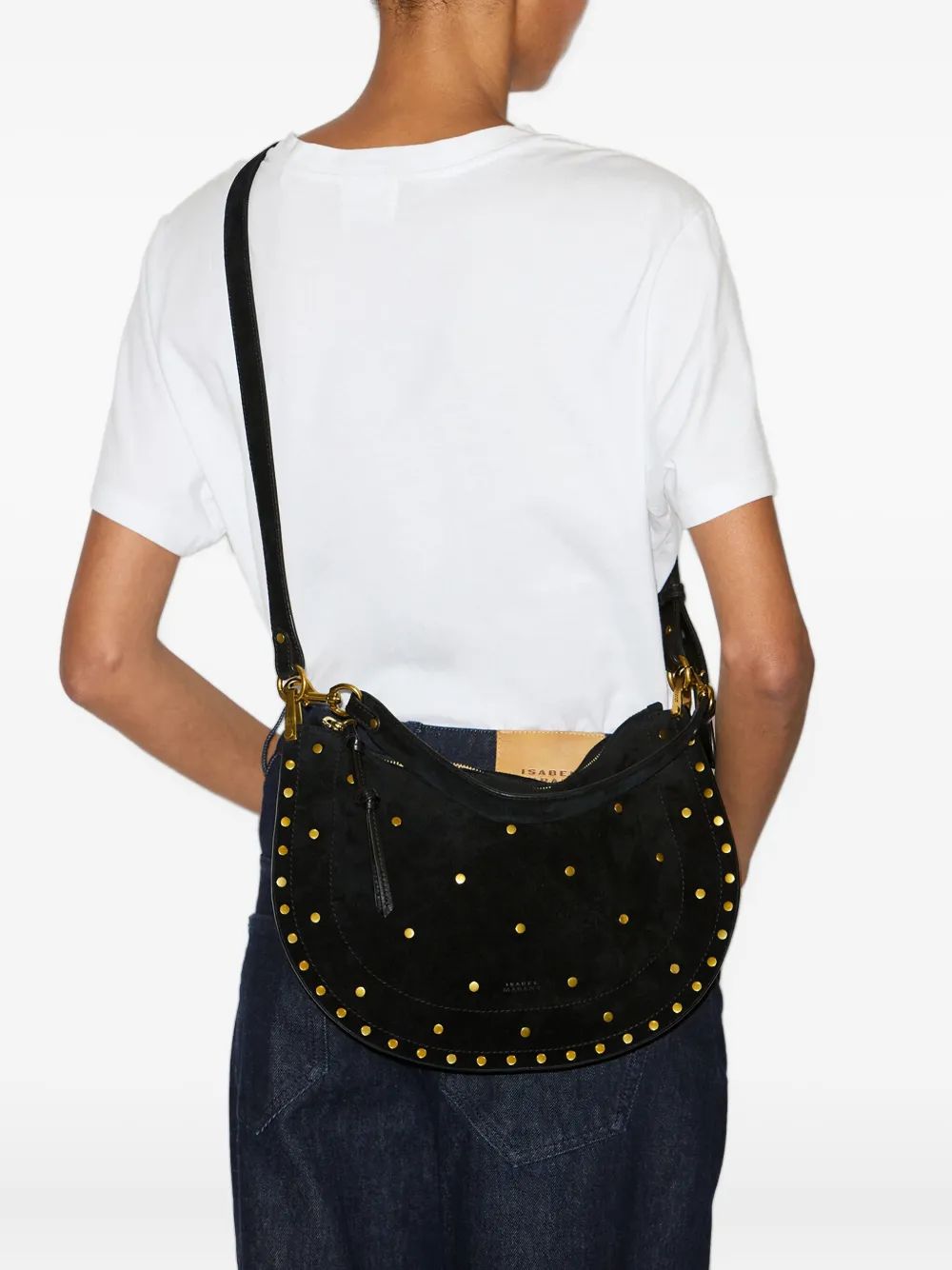 ISABEL MARANT Oskan half-moon shoulder bag - Zwart