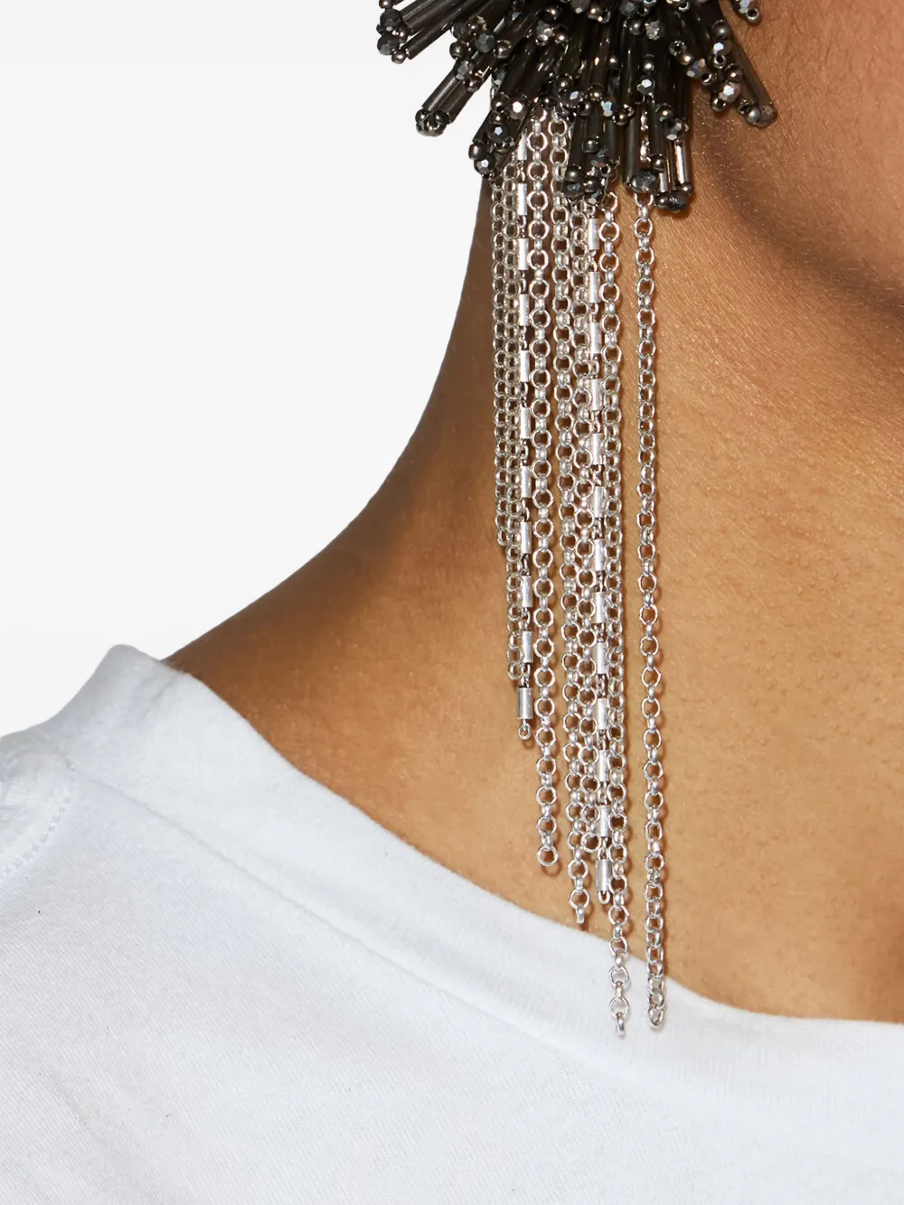 ISABEL MARANT beaded-embellished chain earrings - Zilver