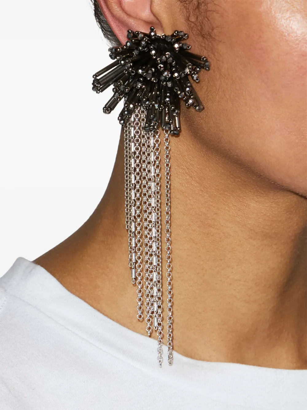 ISABEL MARANT aretes de cadena con detalle de mostacillas | Image 2