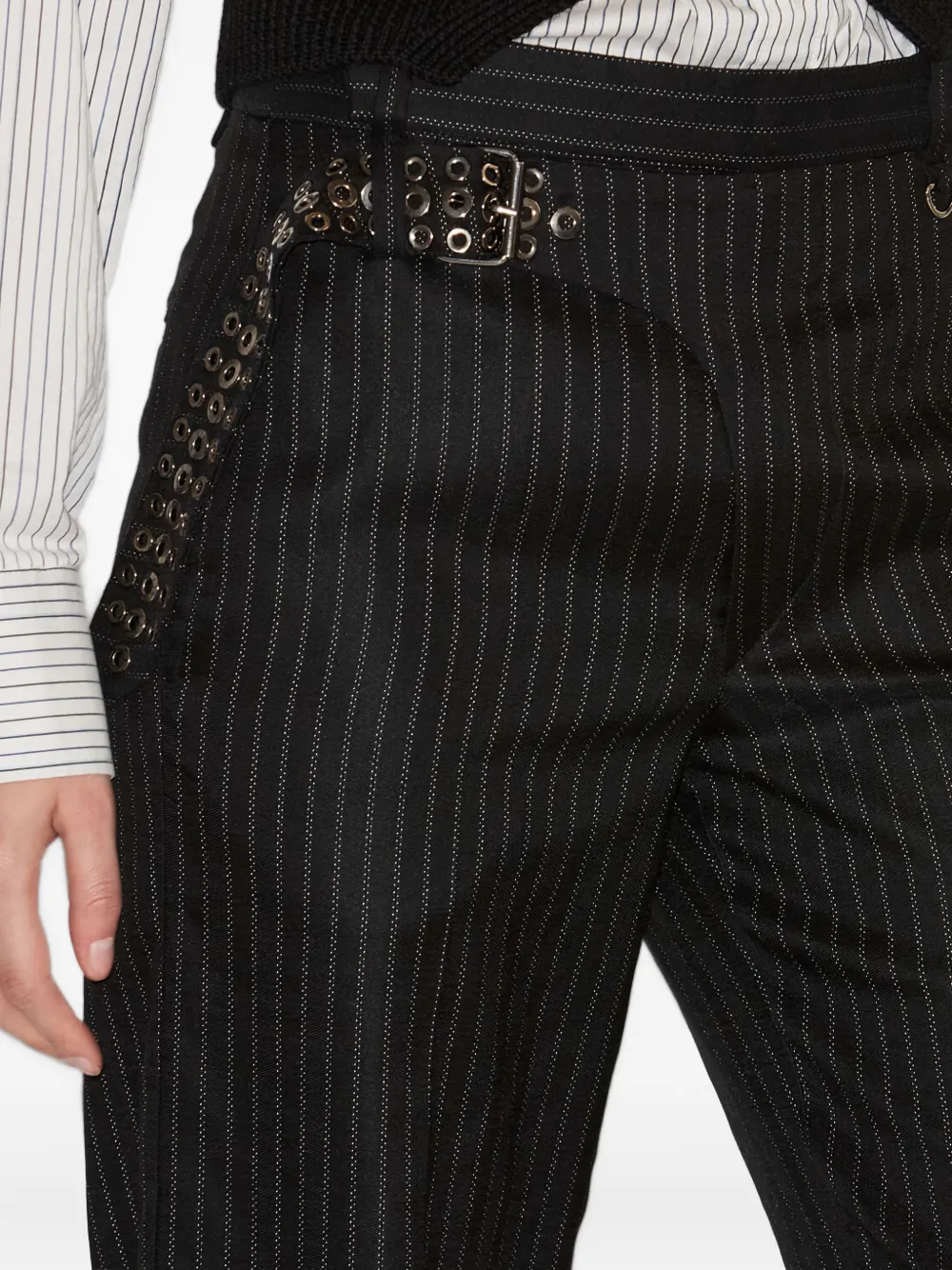 ISABEL MARANT Broek met metallic detail en krijtstreep Zwart