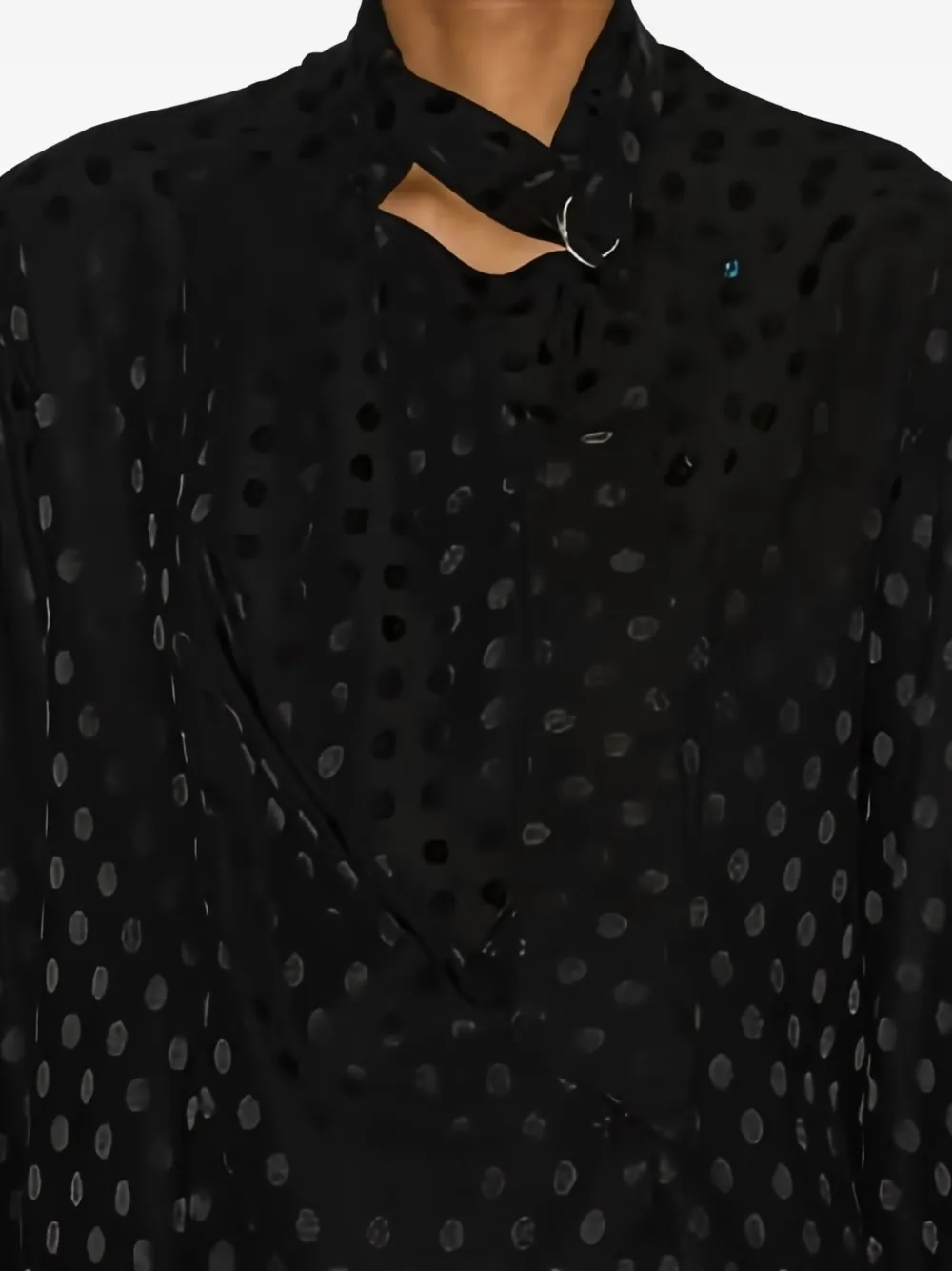 Isabel Marant Emany Polka-dot Draped Top In Black