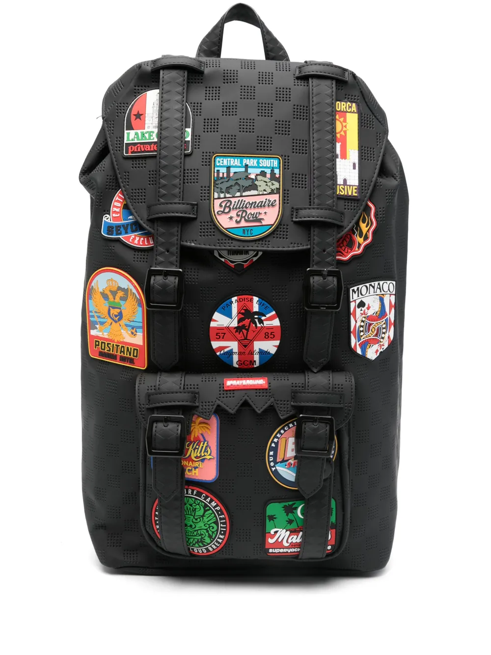 sprayground kid multiple-patches backpack | Black | Image 1