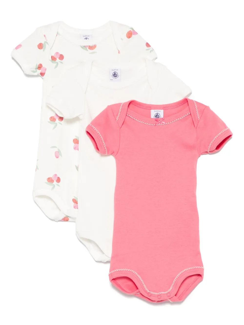 Petit Bateau cotton bodies (pack of three) | White | Image 1