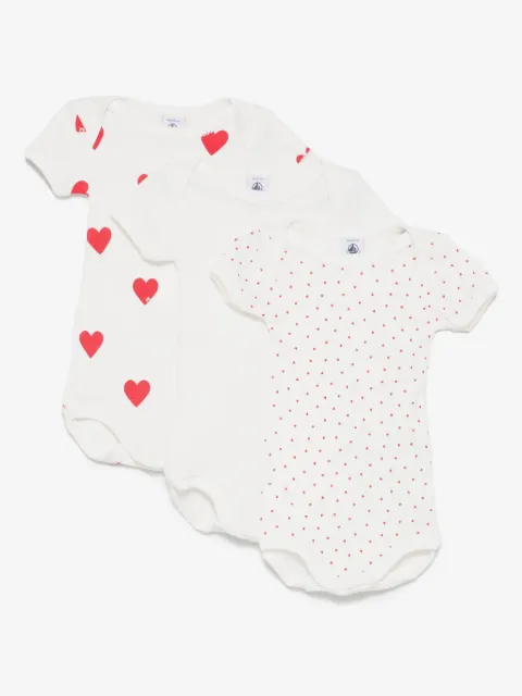 Petit Bateau lot de trois bodys en coton
