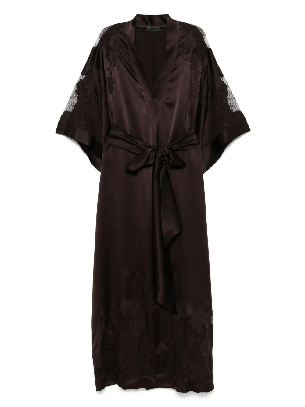 Carine Gilson Silk Robe In Brown