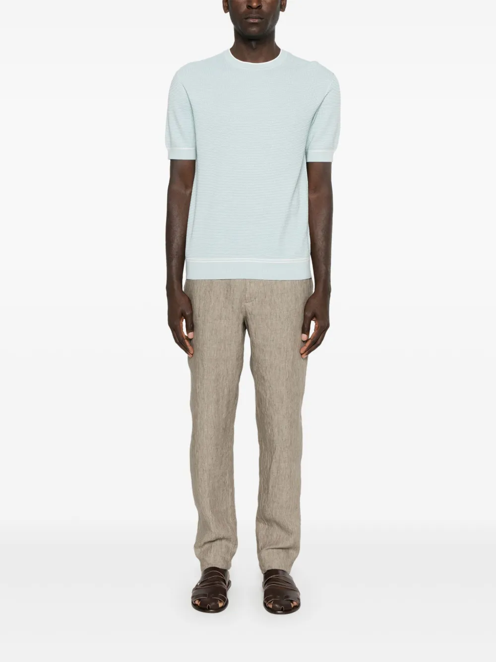 Zegna short-sleeves sweater - Blauw