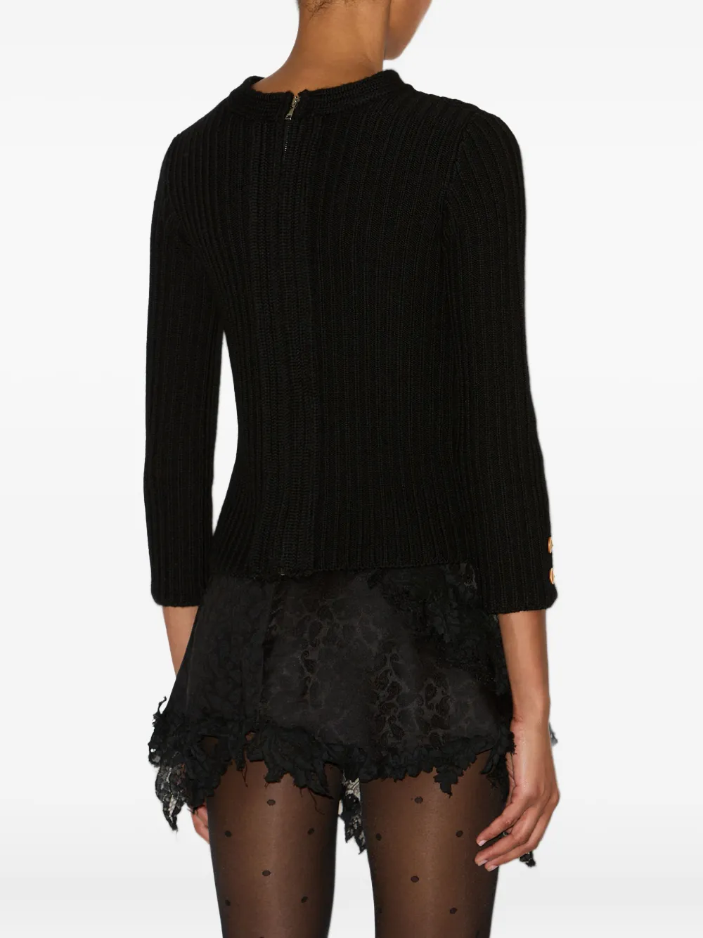 Isabel Marant Ribbed Button-detail Sweater In Black