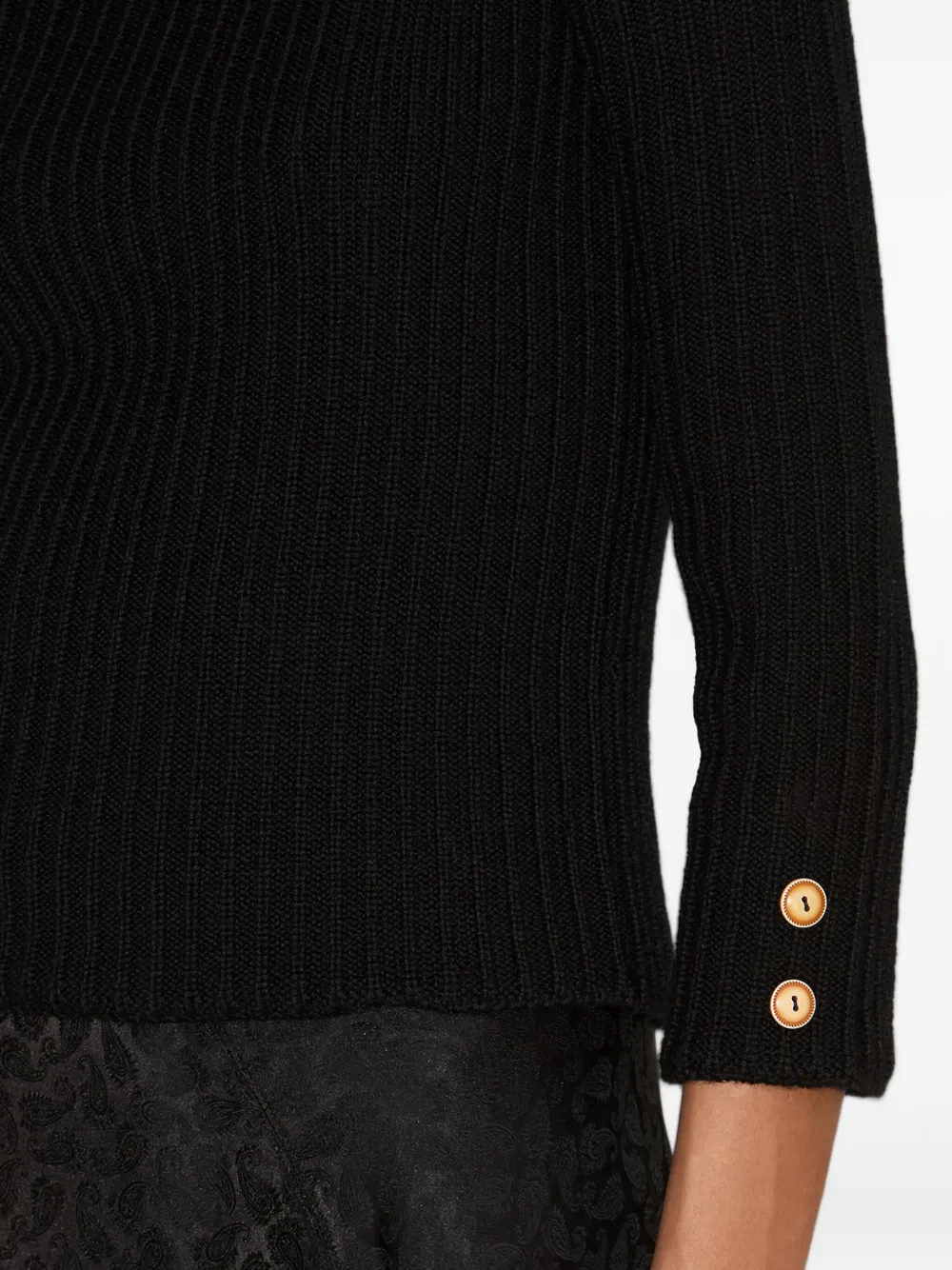 Isabel Marant Ribbed Button-detail Sweater In Black