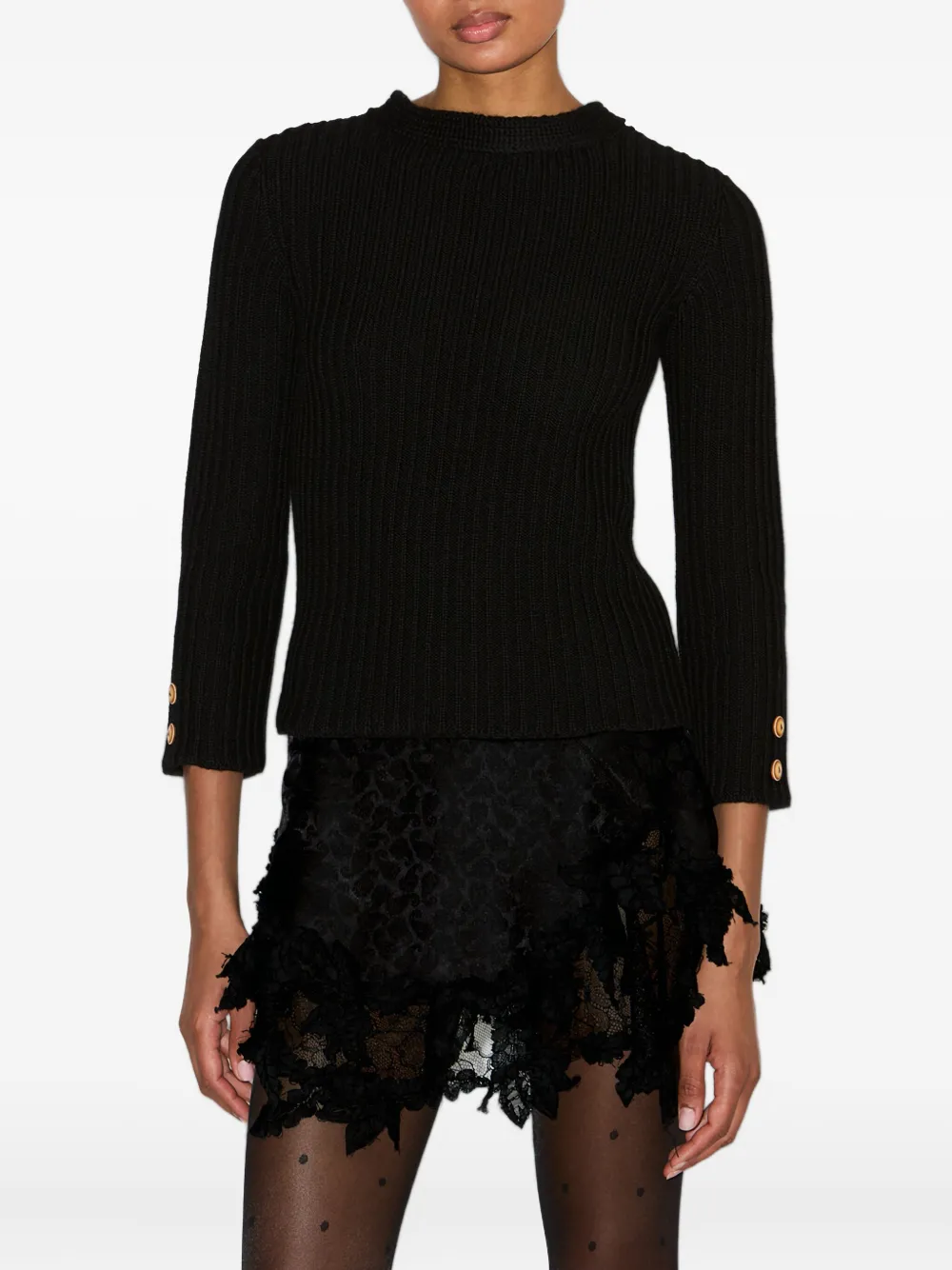 ISABEL MARANT ribbed button-detail sweater | Black | Image 1