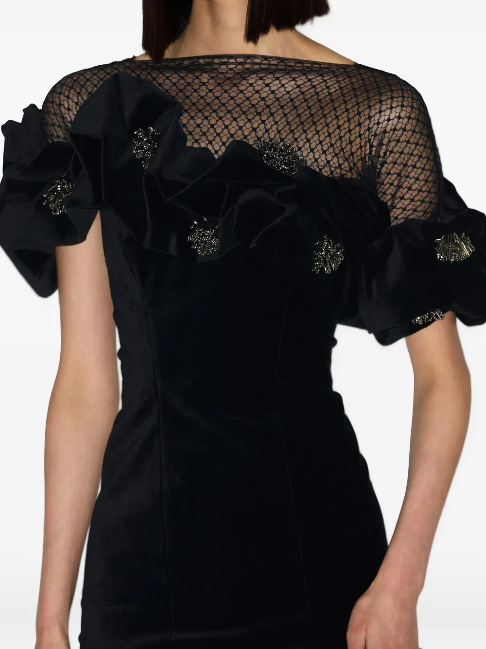 Isabel Marant Eliska Ruffled-detailing Mini Dress In Black