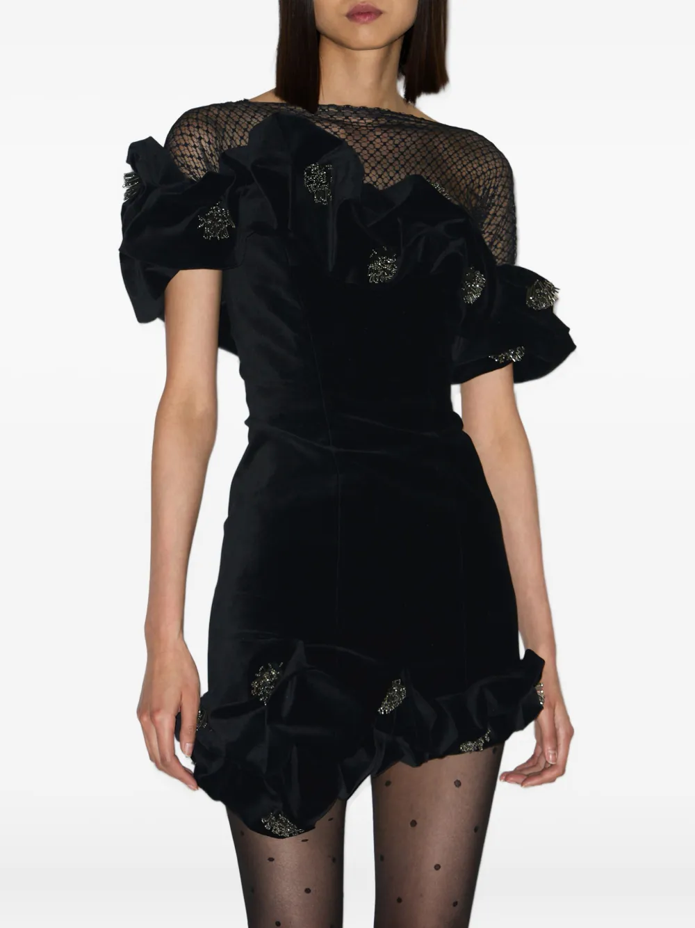 Isabel Marant Eliska Ruffled-detailing Mini Dress In Black