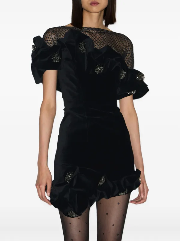 ISABEL MARANT Eliska ruffled-detailing Mini Dress | Black