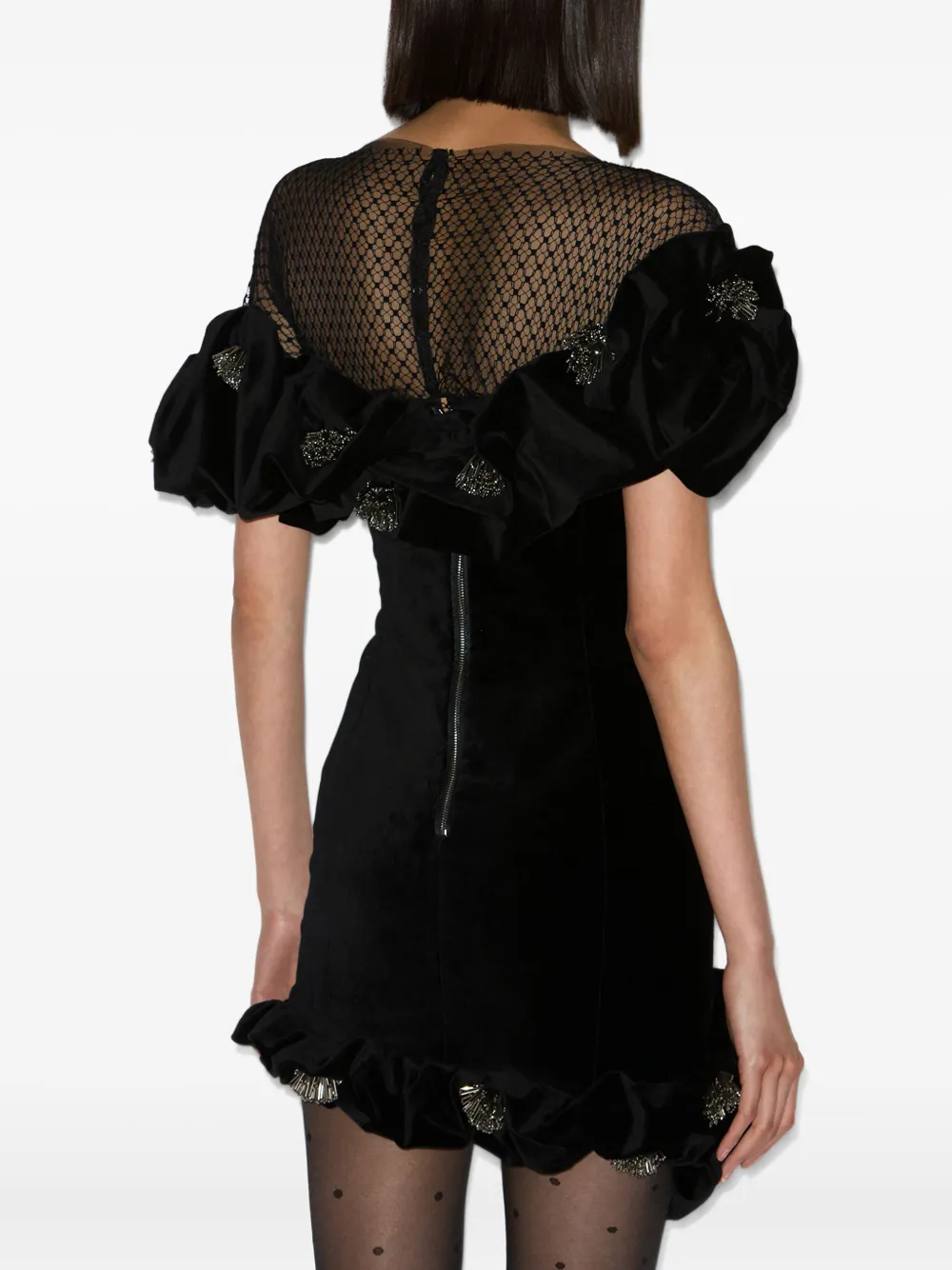 Isabel Marant Eliska Ruffled-detailing Mini Dress In Black