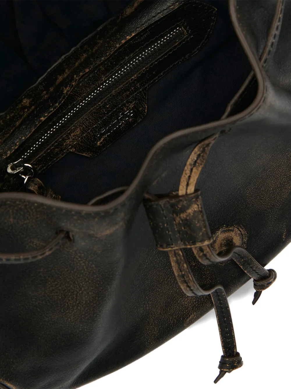 Isabel Marant Drawstring Leather Shoulder Bag In Black