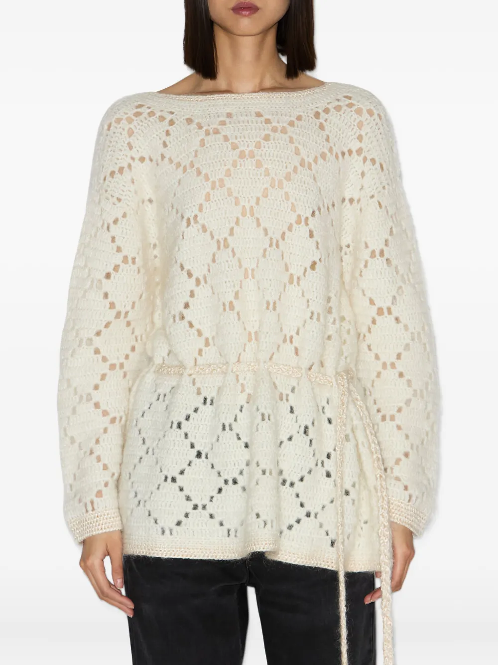 ISABEL MARANT Merida diamond-pattern pullover | Neutrals | Image 1