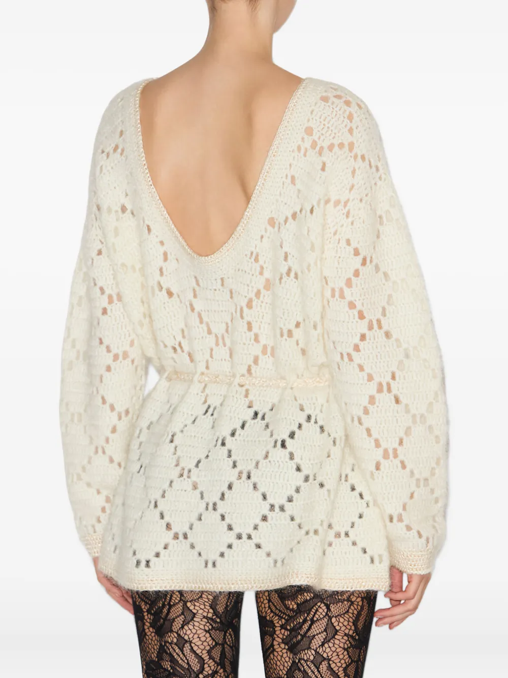 ISABEL MARANT Merida pullover met diamantpatroon Beige