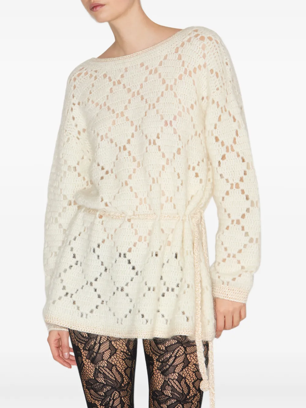 ISABEL MARANT Merida pullover met diamantpatroon Beige