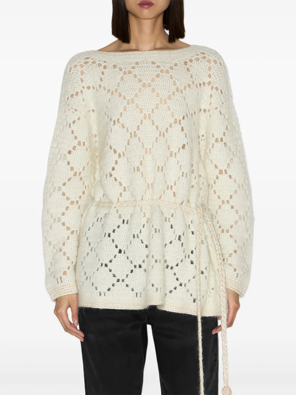 ISABEL MARANT Merida diamond-pattern pullover | Neutrals | Image 1