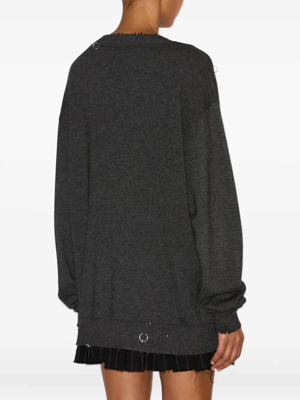 Isabel Marant Womens Anthracite Atrium Cassandre Ring Brushed Knitted Jumper In Gray