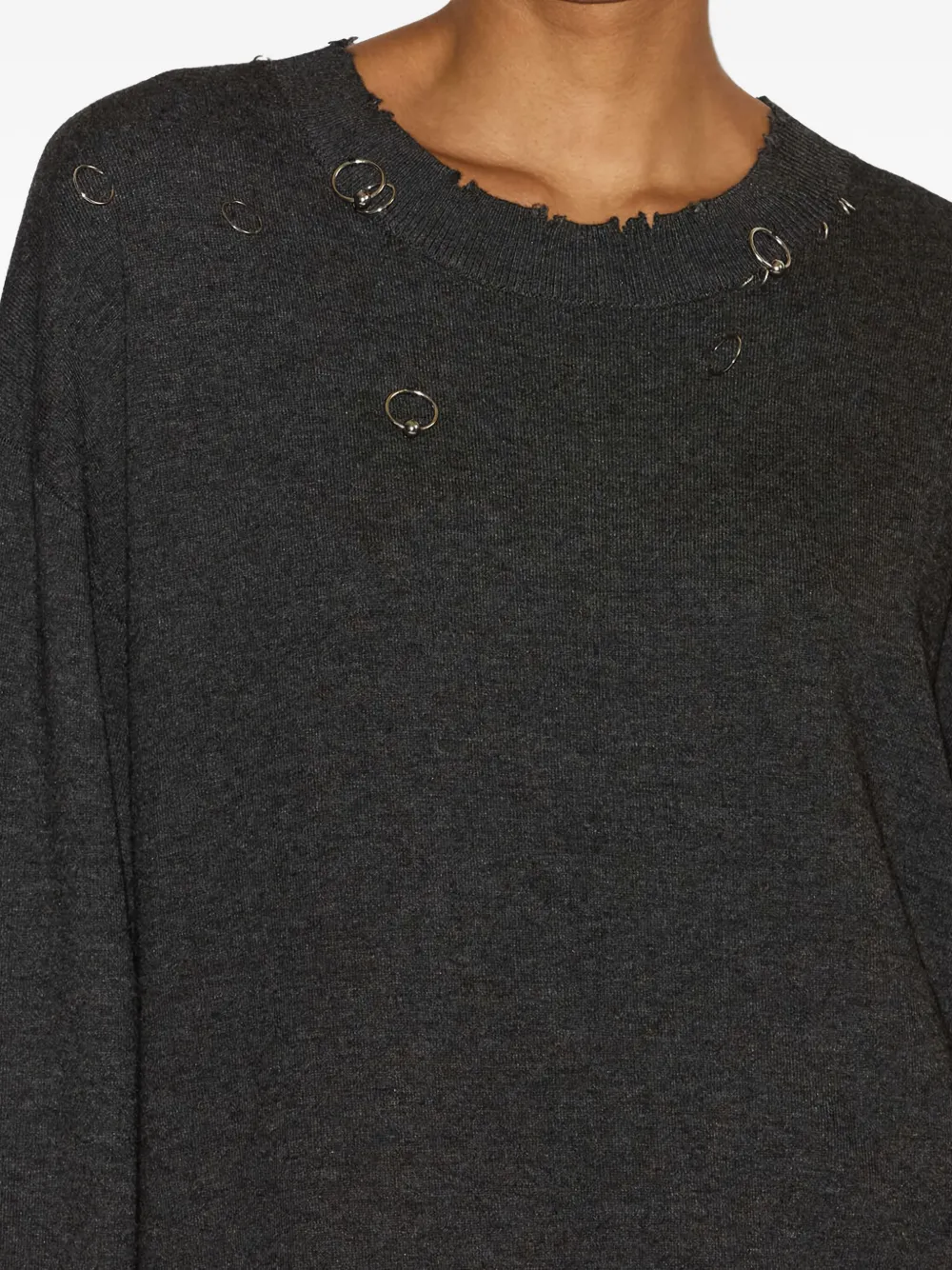 Isabel Marant Womens Anthracite Atrium Cassandre Ring Brushed Knitted Jumper In Gray