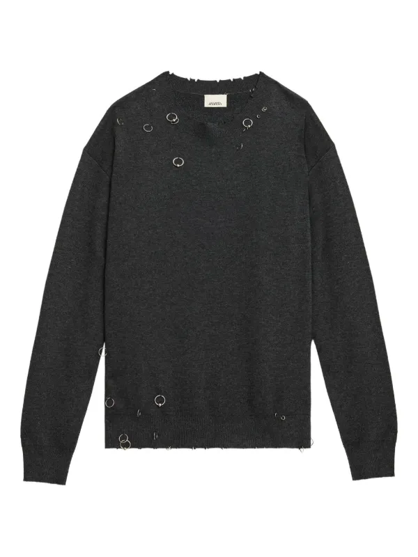 Isabel Marant Cassandre Ring-embellished Pullover in Grey