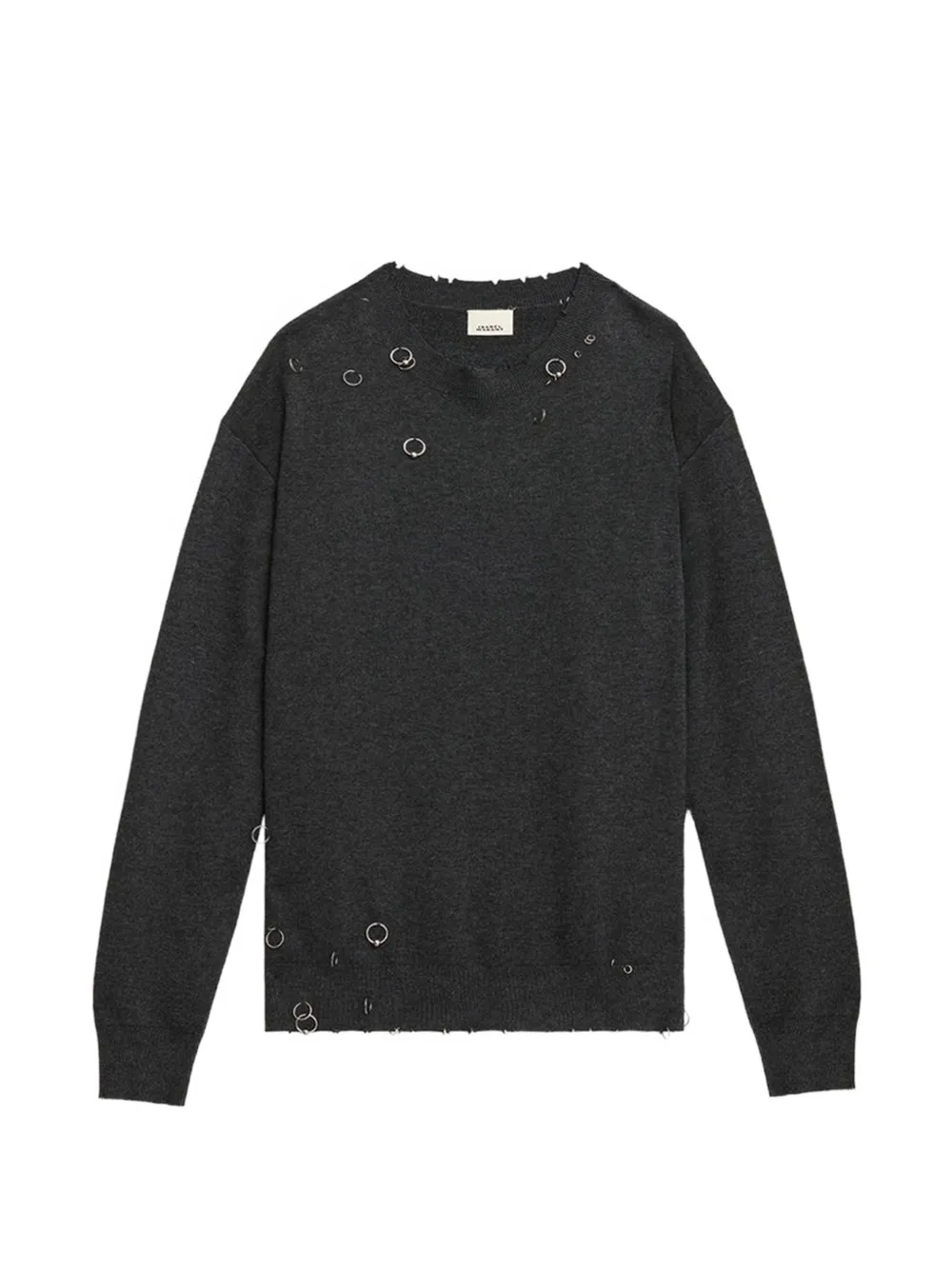 ISABEL MARANT Cassandre pullover verfraaid met ring Grijs