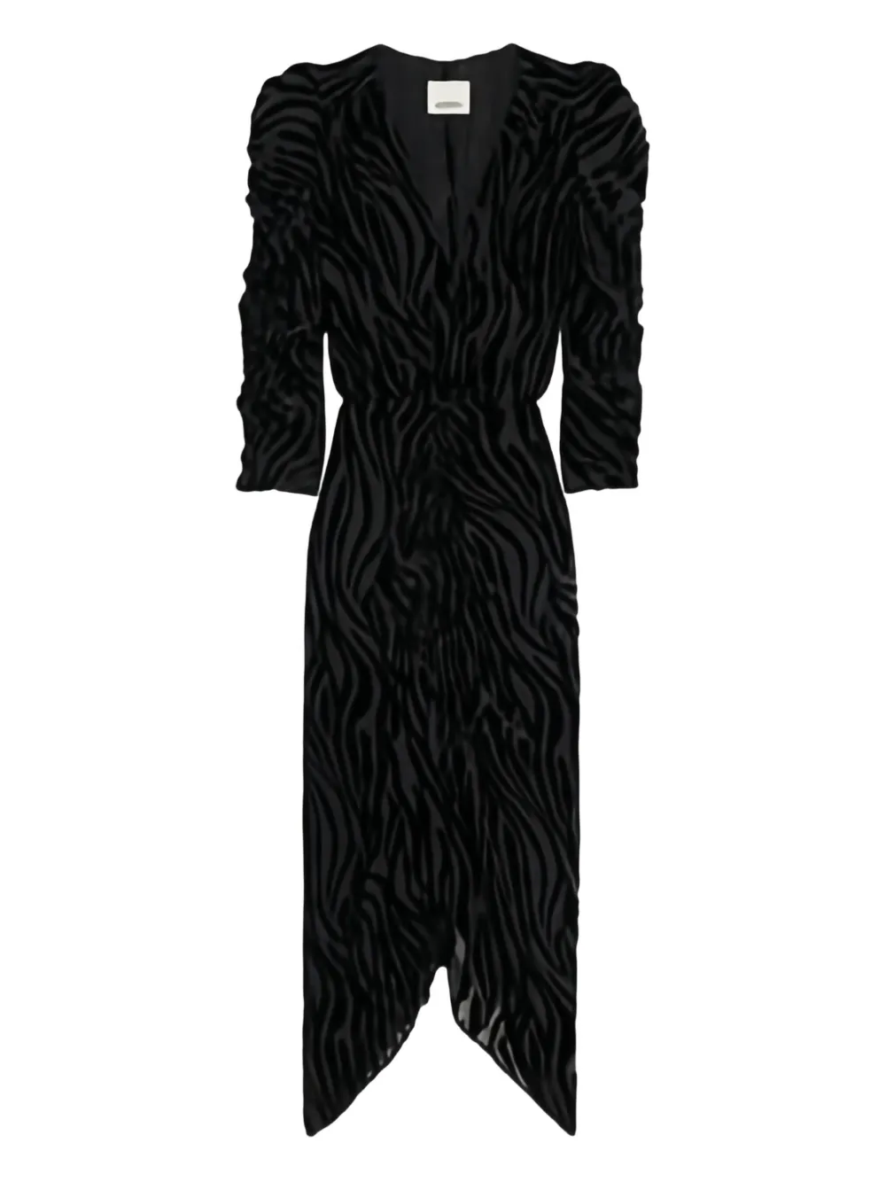 ISABEL MARANT Abito Nemil con stampa e maniche a palloncino - Nero