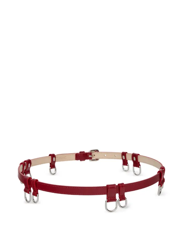 Isabel Marant Chelsea Leather Belt in Deep Red NWT Isabel Marant: Red Kirka Belt | SSENSE main image 4