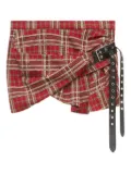 ISABEL MARANT belted plaid skirt - Red