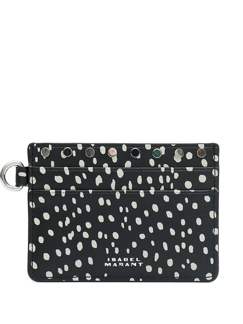 Isabel Marant Small Polka-dot Cardholder In Black