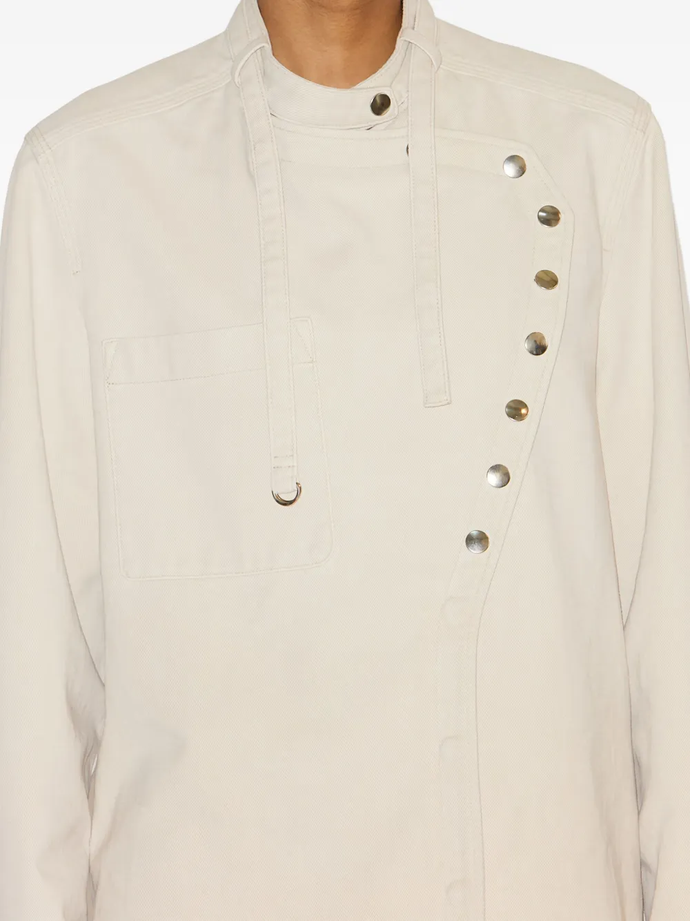 Isabel Marant Tess Asymmetrical Button-detail Shirt In Neutral