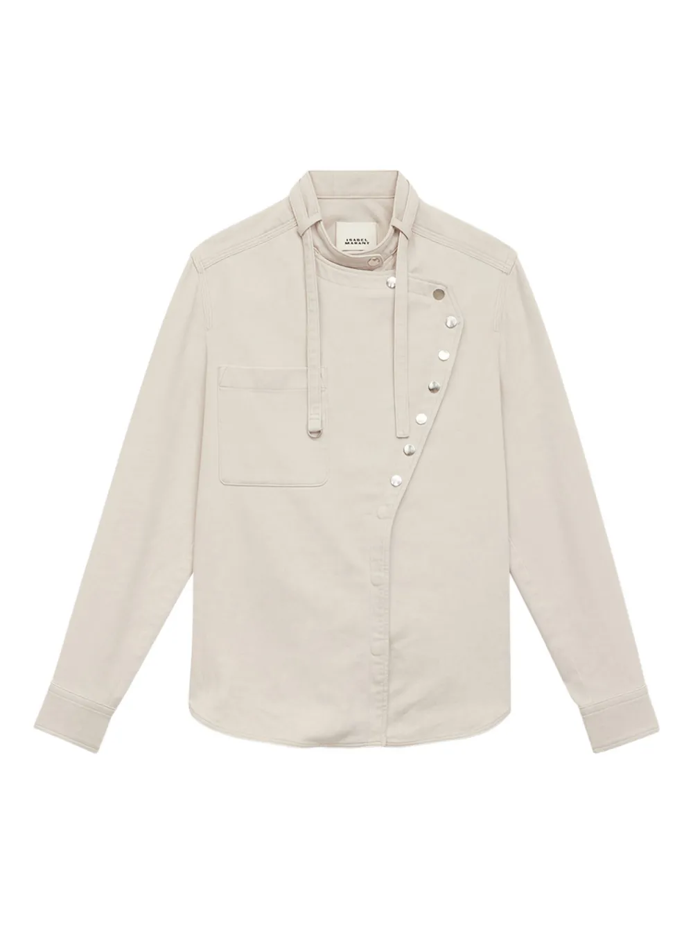 ISABEL MARANT Tess asymmetrical button-detail shirt | Neutrals | Image 1