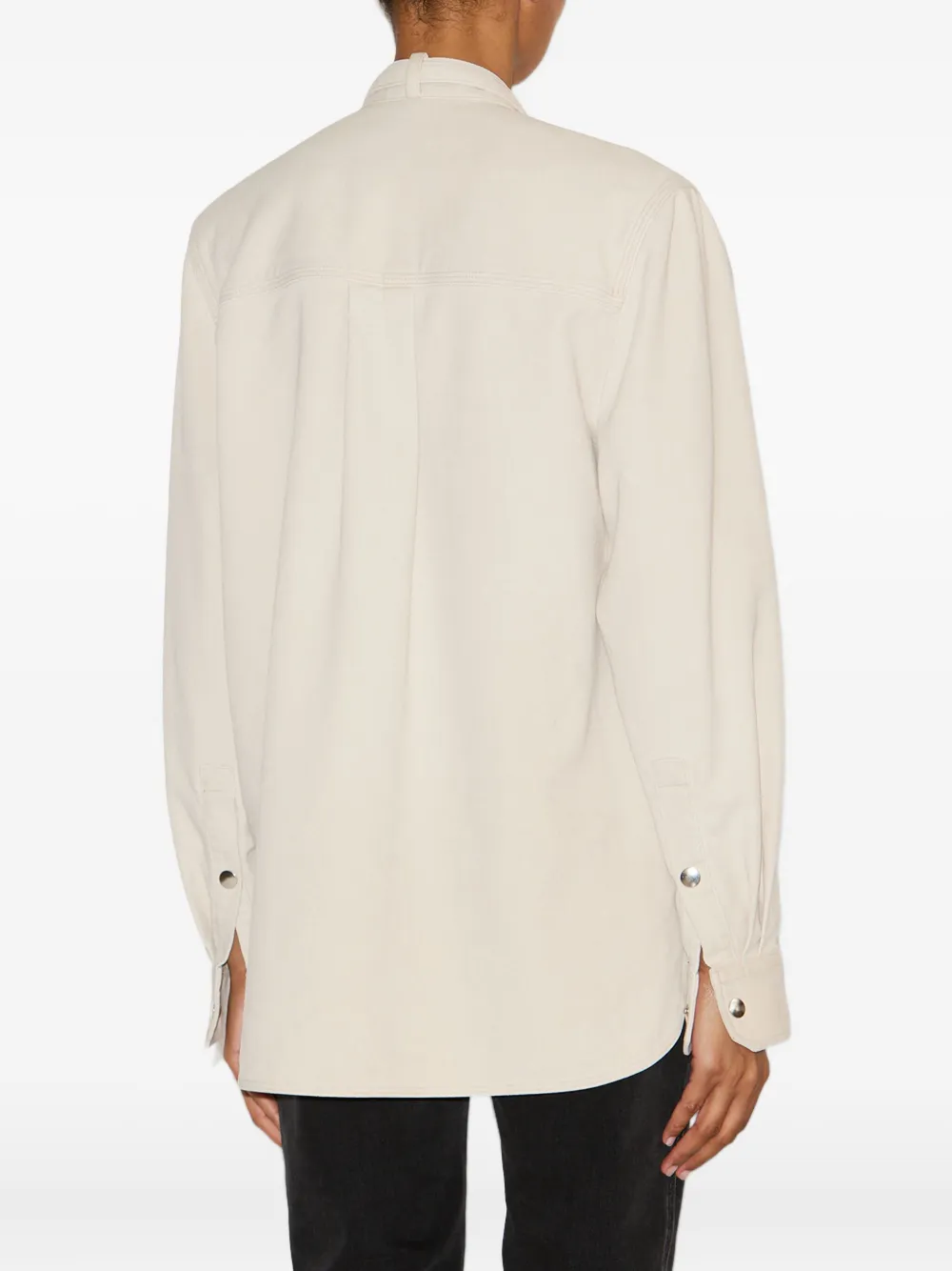 Isabel Marant Tess Asymmetrical Button-detail Shirt In Neutral