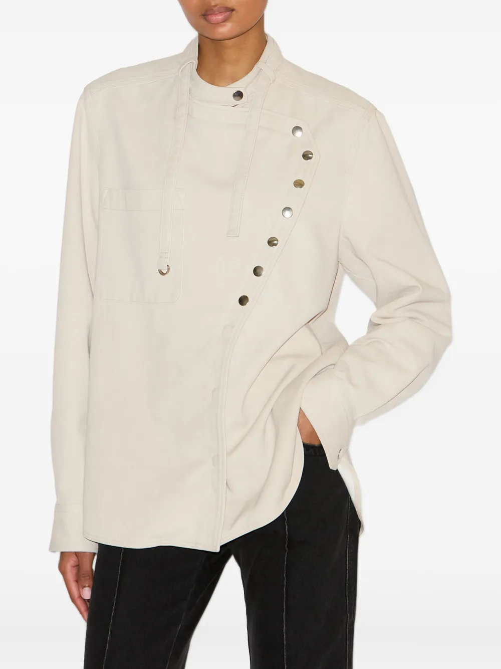 Isabel Marant Tess Asymmetrical Button-detail Shirt In Neutral