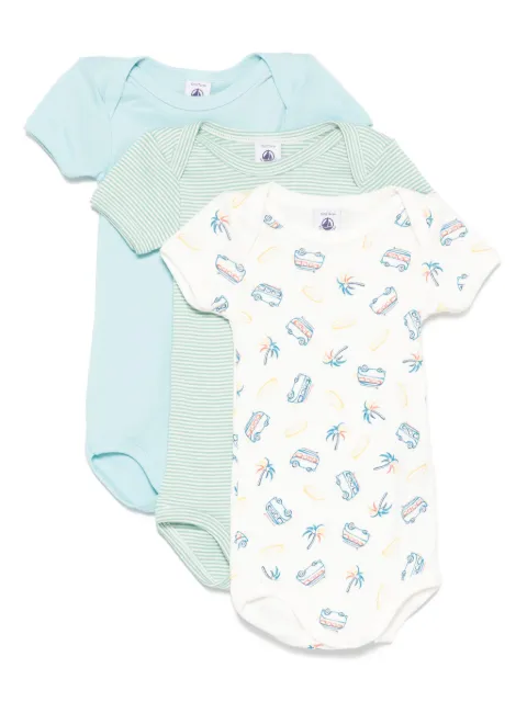 Petit Bateau cotton bodysuits (set of three)