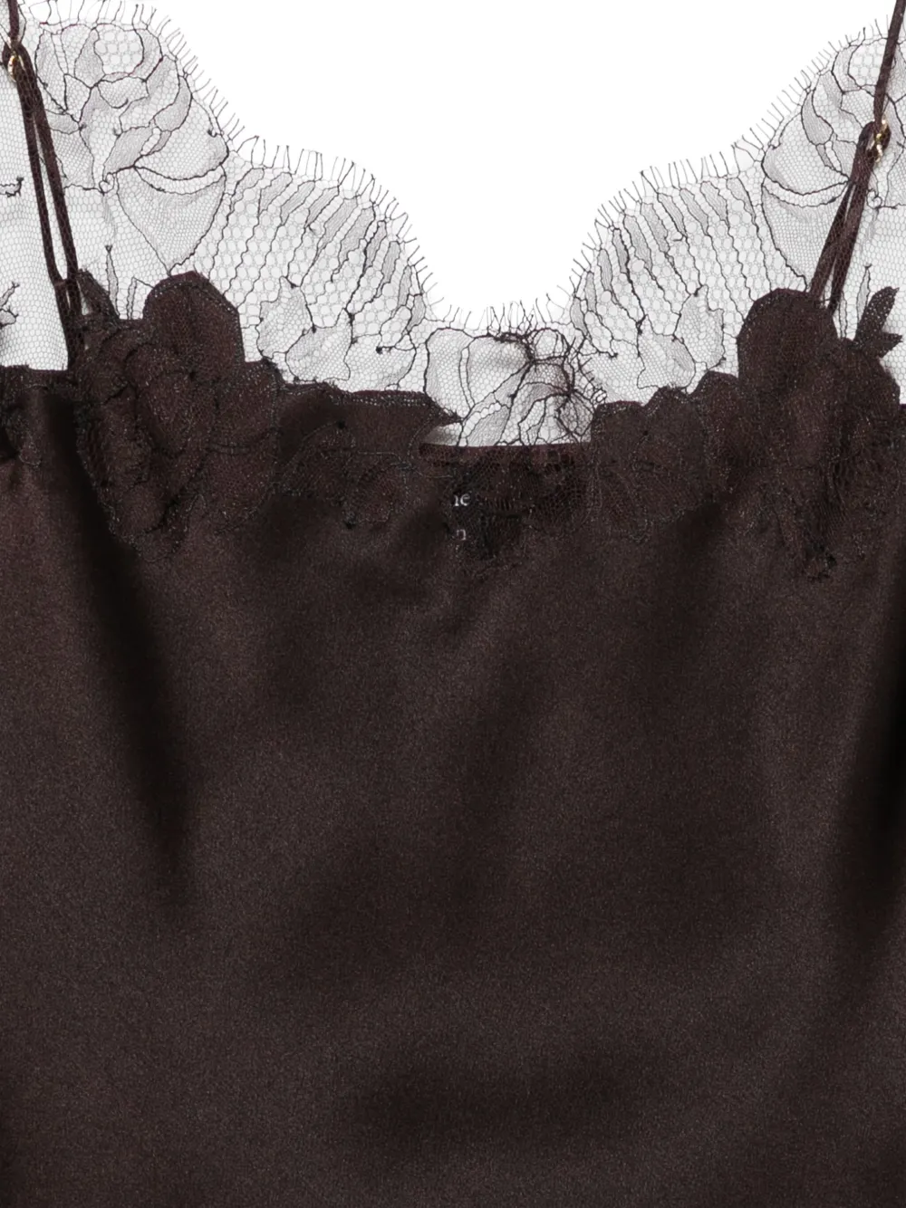 Carine Gilson Silk Camisole In Brown