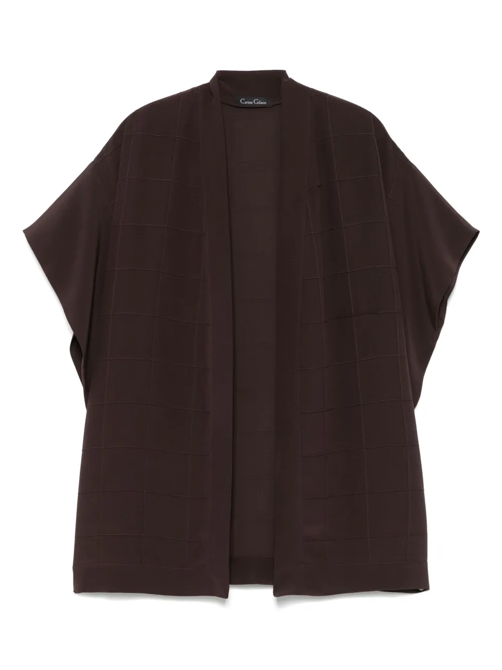 Carine Gilson Silk Short Robe In Brown