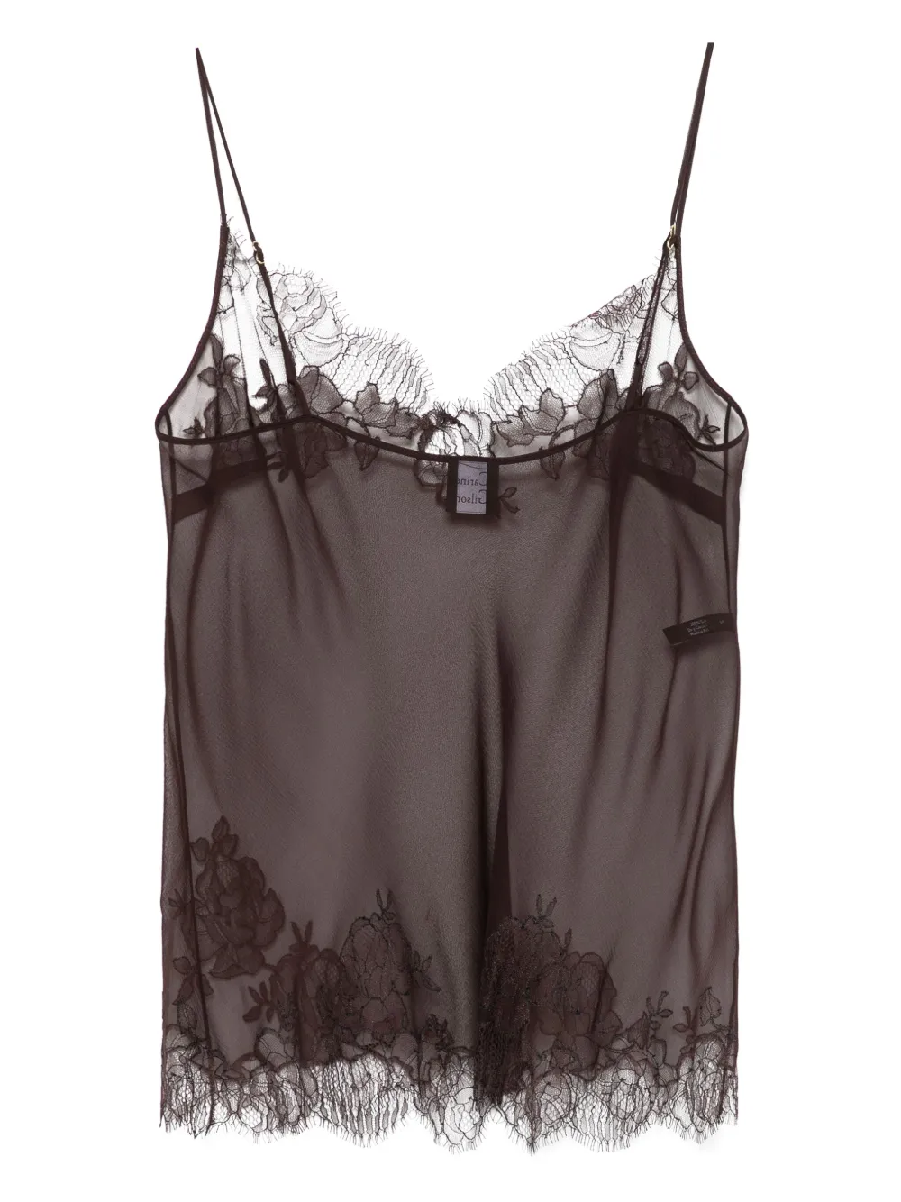 Carine Gilson Organza Camisole In Brown