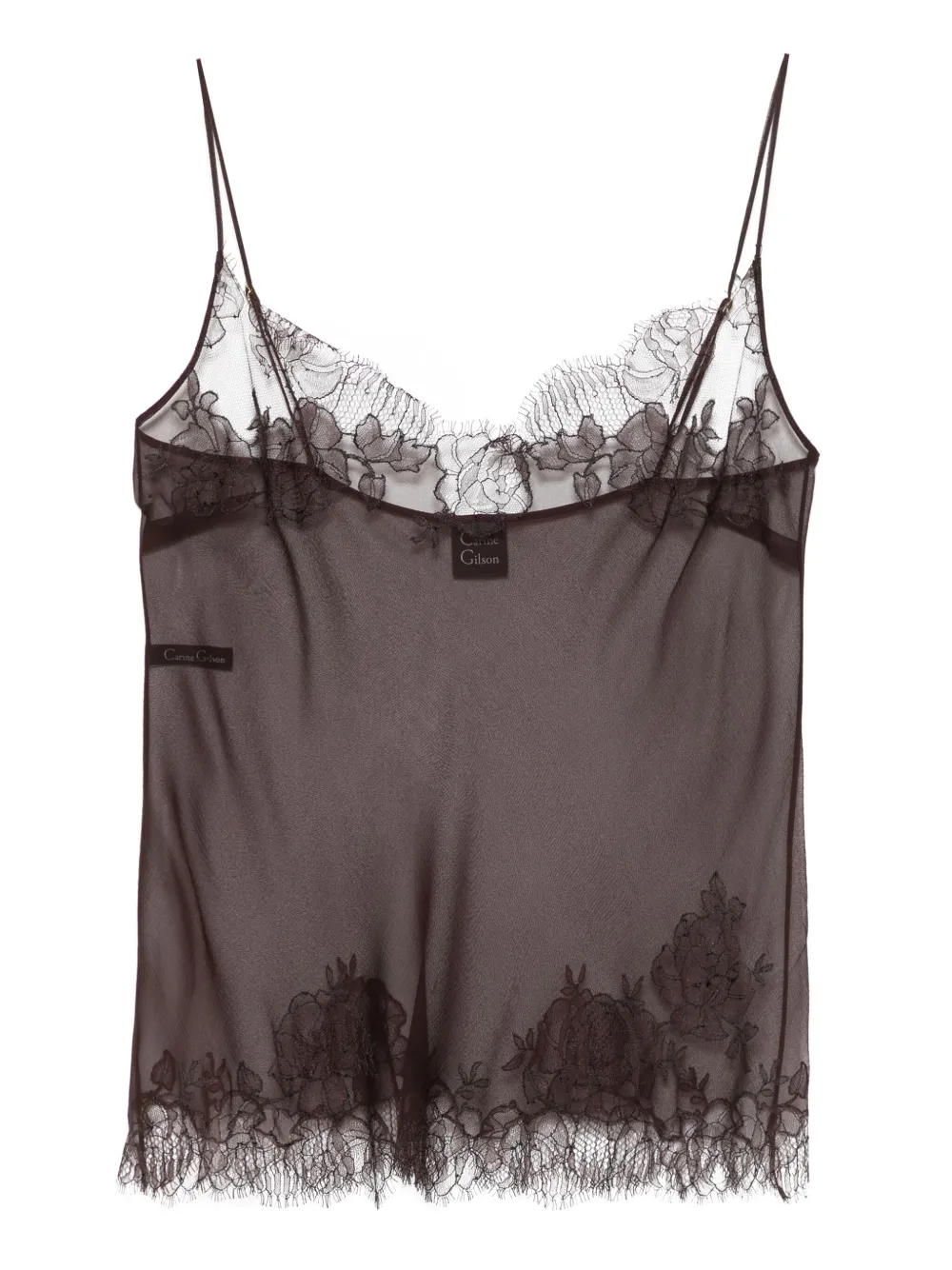 Carine Gilson Organza Camisole In Brown
